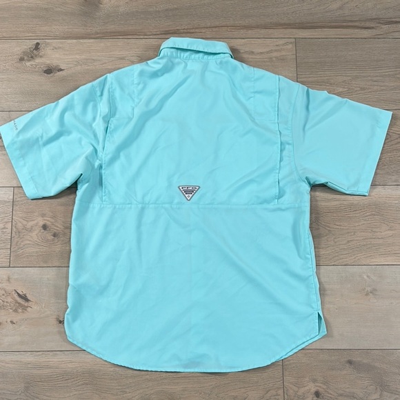 Columbia Men's Tamiami II Aqua Teal Short Sleeve Shirt - Picture 7 of 13